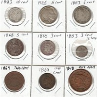 9 U.S. Type Coins