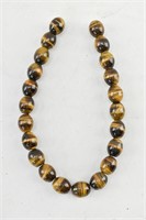 String of 22 Round Natural Tiger's Eye Beads
