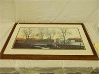 Large Framed Rustic Scenic Picture 48" x 25"