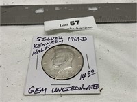 1969D Silver GEM UNC Kennedy Half Dollar