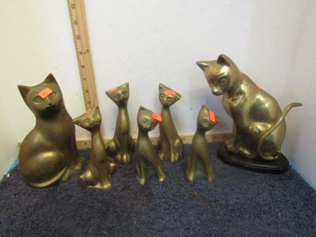 GROUP LOT -- BRASS CAT STATUES