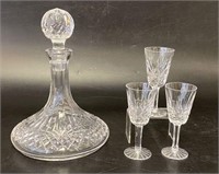 Waterford Crystal Ships Decanter with Goblets