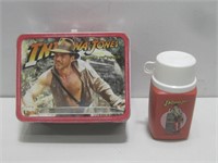 Vtg Indiana Jones Lunchbox W/Thermos Observed Wear