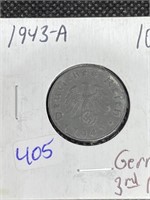 1943-A GERMAN 3RD REICH 10 PFENNIG