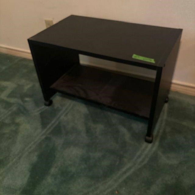 Small Black TV Stand on Rollers