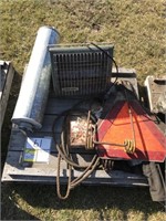 Space heater, new tractor muffler, cable, slow