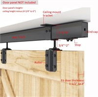 DIYHD 6FT Black Box Track Barn Door Kit