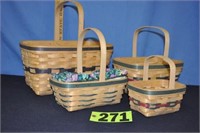 (4) Longaberger baskets incl. (2) 1990's, &
