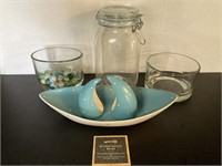 Turquoise & Clear Serving Dishes