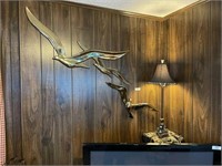 Table Lamp and Wall Birds