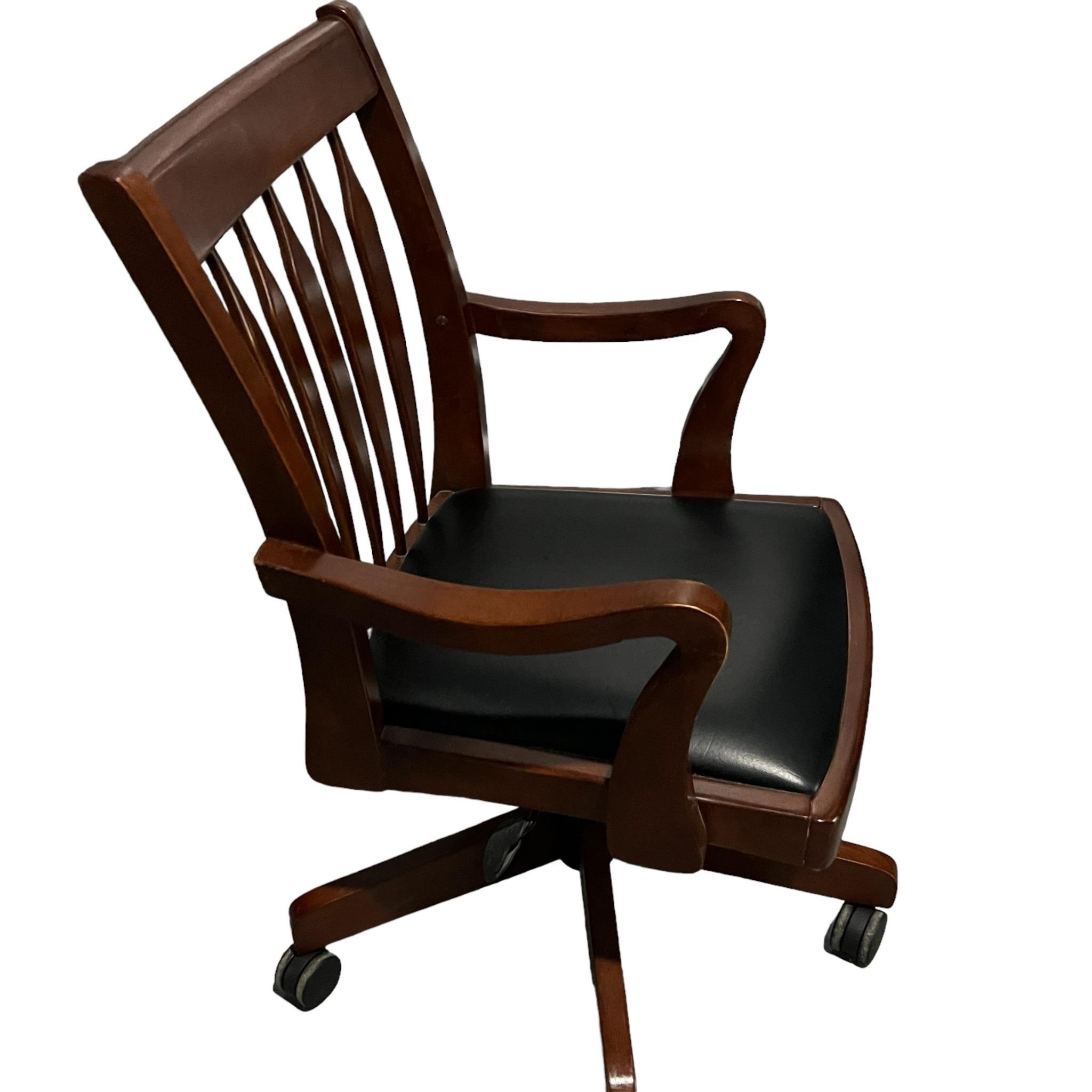Vintage Desk Chair - Wood and Leather