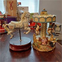 Musical carousel horse decor