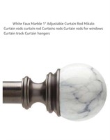 White Faux Marble 1" Adjustable Curtain Rod