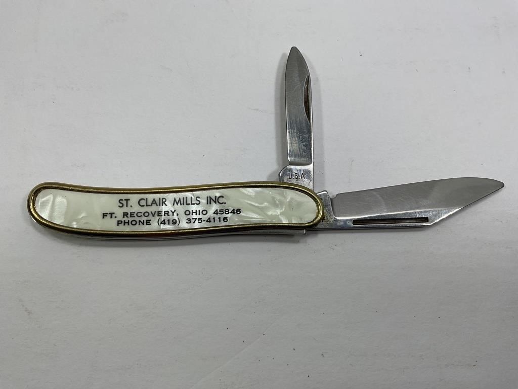ST. CLAIR MILLS 2 BLADE COLONIAL POCKET KNIFE FORT