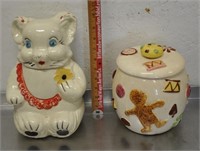 2 vintage cookie jars, see pics