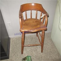 CHILDS TALL WOOD CHAIR