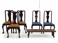 Chippendale Style Side Chairs and Kneeler