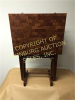 SET OF 4 WOOD TV TABLES