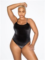 $34 Size Medium Ladies Velvet Black Bodysuit