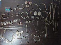 Large Collection of Sterling Silver Jewelry