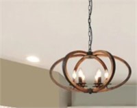 Geometric Wood Metal Chandelier Rustic Farmhouse s