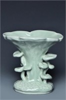 A CELADON LINGZHI VASE QIANLONG MARK AND PERIOD