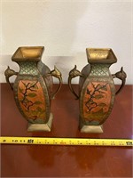 PAIR OF BRASS VASES EACH ONE WEIGHS 3 LBS 5OZ