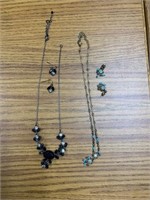(2) NECKLACE AND EARRING SETS