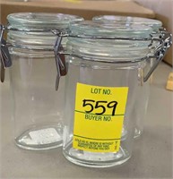Two Cases of Cylinder Snap Lid Jars Estimated 40-