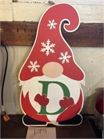 Gnome with Letter D Wooden Decor