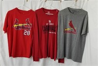 Lot of 3 St Louis Cardinals Tshirts- 1 Large and