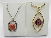 2 Gemstone Sarah Coventry Necklaces