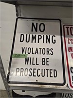3 metal signs no. Dumping towaway zone and