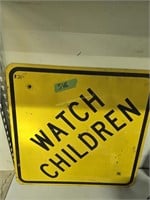 Metal signs watch children and no loituring