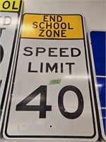 Large metal speed limit sign 24x 42