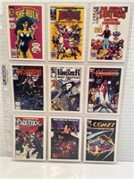 9 X 1991 Marvel 1st Covers Trading Cards