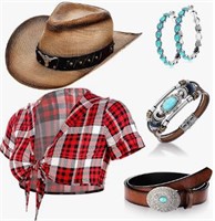 Hicarer 5 Pcs Cowgirl Costume for Women Sz S