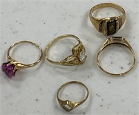 5 - 10K Gold Marked Rings