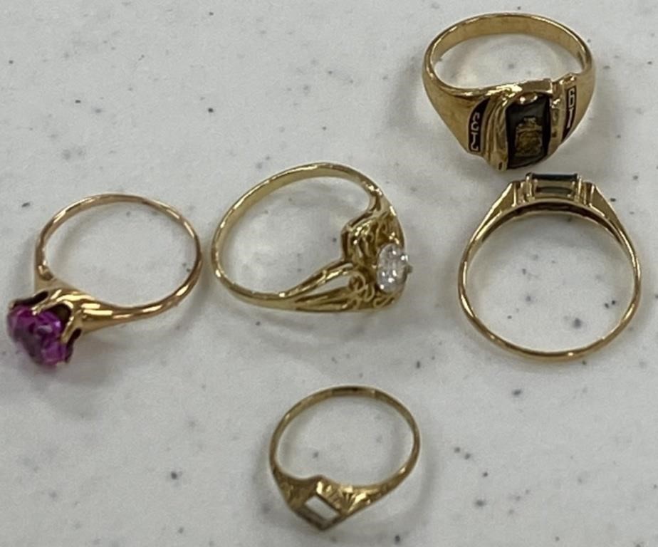 5 - 10K Gold Marked Rings