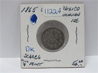 1865 Mexico G Mint 10 cents