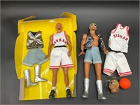 2 Dennis Rodman Basketball Action Figures 1996