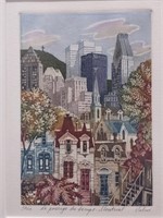 Montreal Cityscape, Lithograph 23/100 Signed