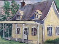 Roustern, Country House, Oil on Board