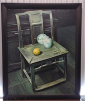 Chinese Chair Still Life, Acrylic on Canvas
