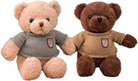 2-Pack Sweater Teddy Bears, 11.8in