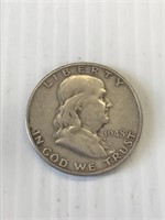 1948 D Franklin Silver Half Dollar