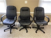 Three Adjustable Office Chairs