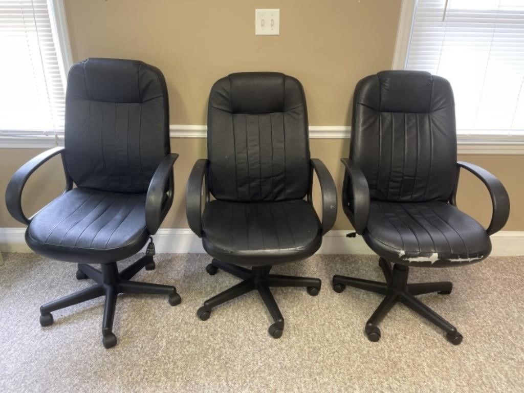 Three Adjustable Office Chairs