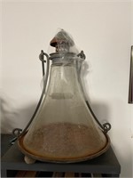 Antique lantern with bubbles in glass