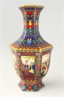 Chinese Facetted Porcelain Vase,